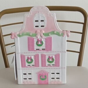 Whimsical Pink and Green Ceramic House